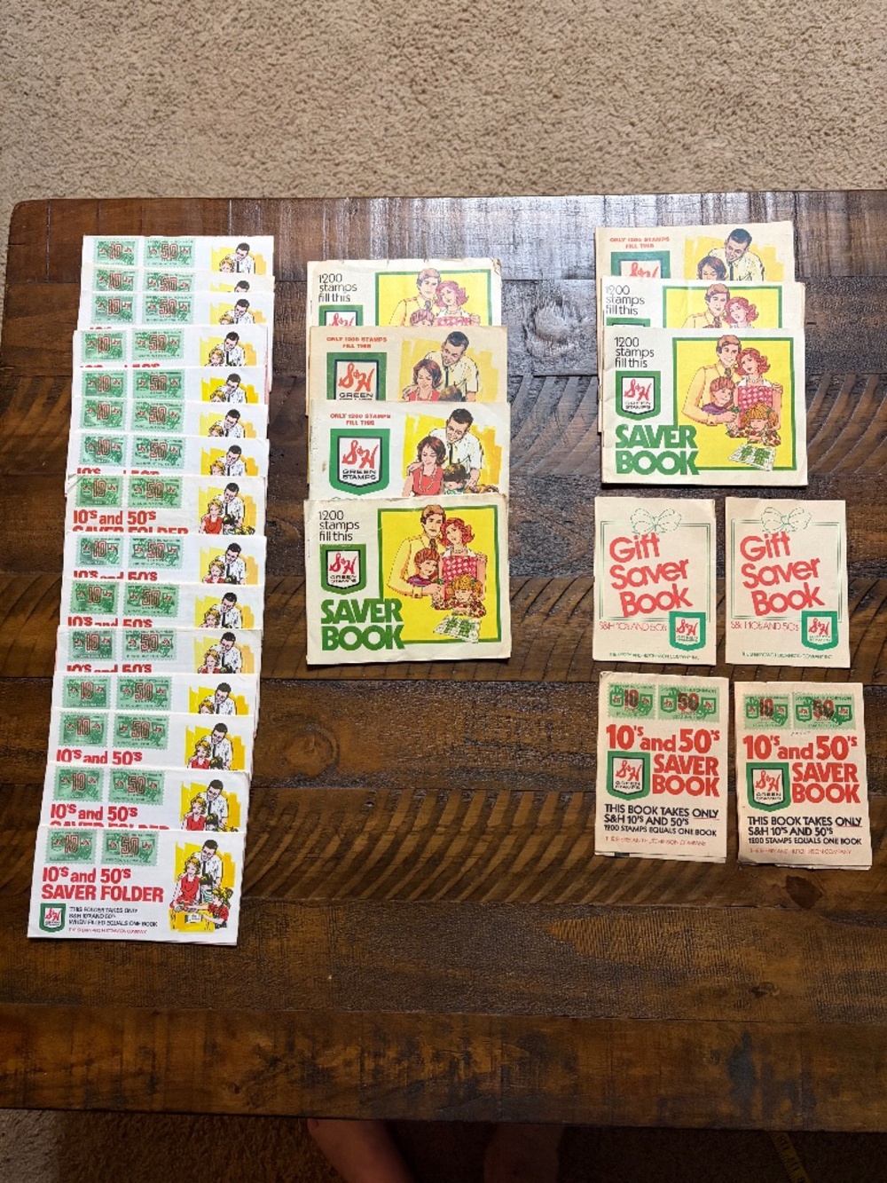 Vtg S & H Green Stamps Gift Saver Books Lot of 19 full books and 7 unused books